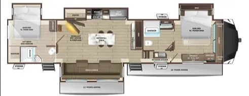 2026 Highland Ridge Open Range 3X 390TBS - Floor plan