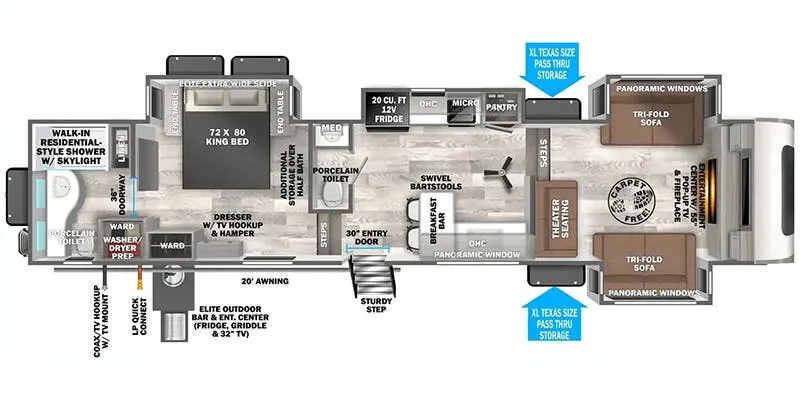 2025 Forest River Wildwood Heritage Glen Elite 36FL - Floor plan