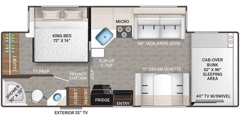 Thor Motor Coach Freedom Elite 27FE floor plan