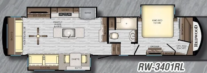 CrossRoads Redwood 3401RL floor plan