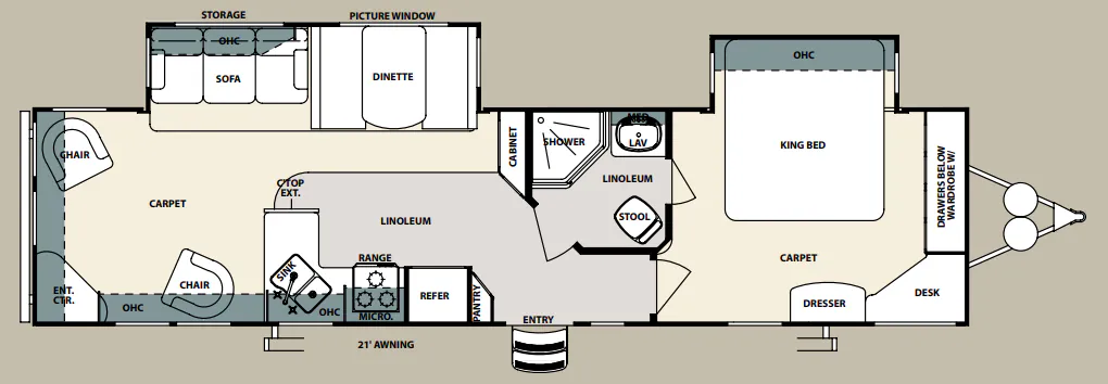 Forest River Sandpiper 333RL floor plan