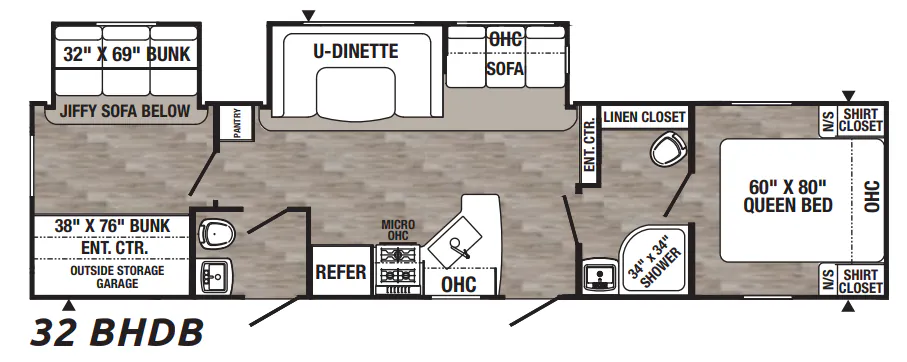 Palomino Puma 32BHDB floor plan