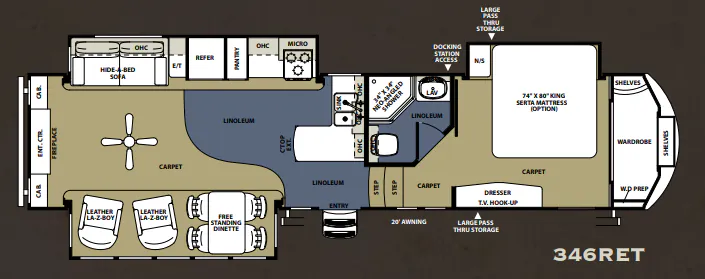 Forest River Sandpiper 346RET floor plan