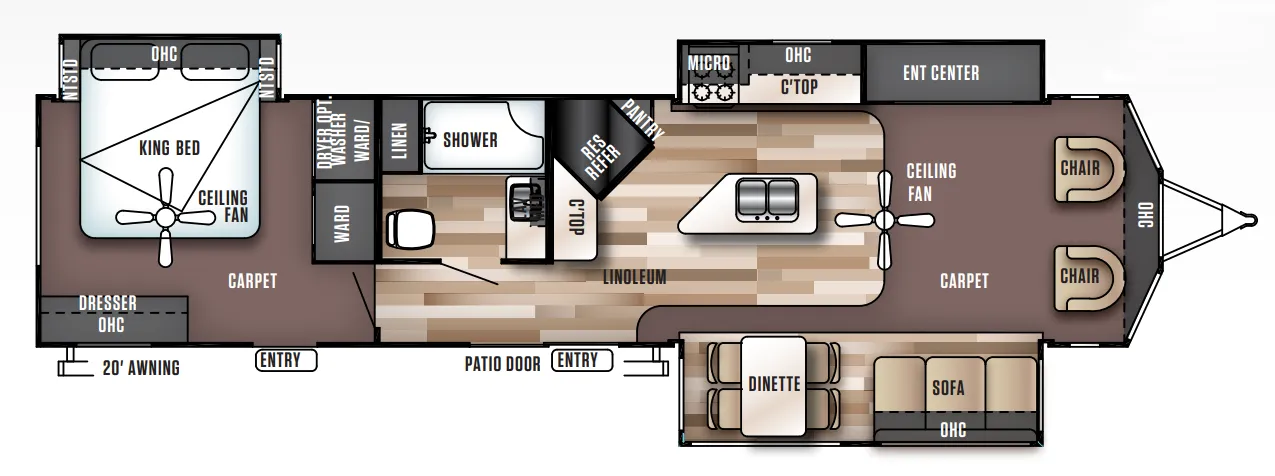 Forest River Wildwood Lodge 393FLT floor plan