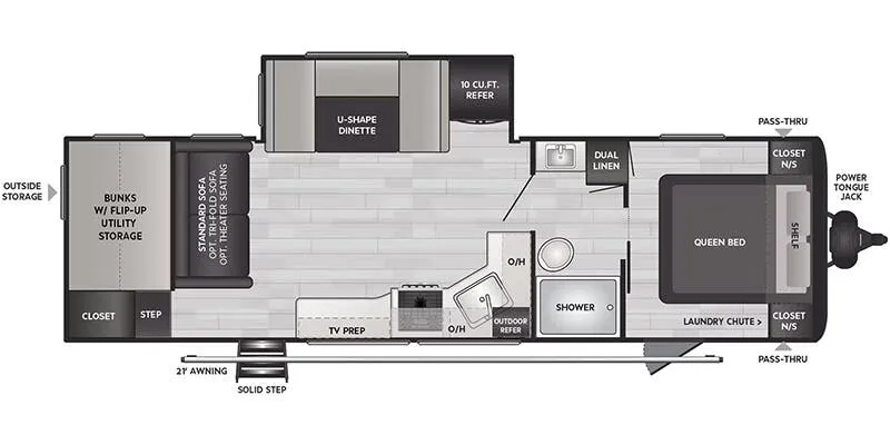 Keystone Hideout East 28BUS floor plan