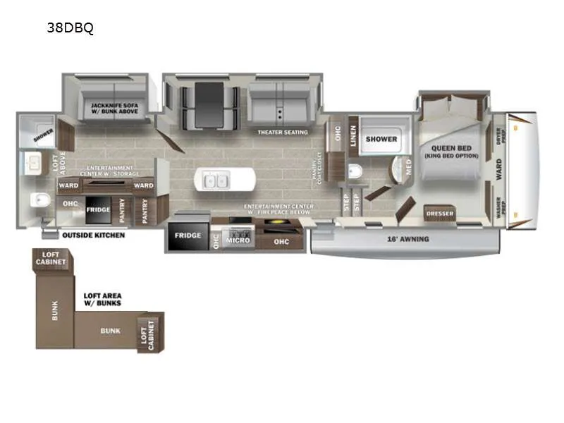 2022 Forest River Sabre 38DBQ - Floor plan