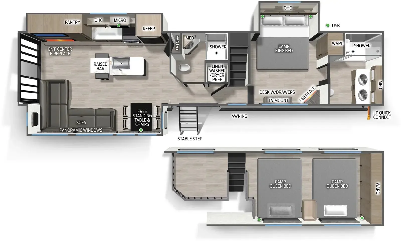 Forest River Campsite Reserve 39JD floor plan