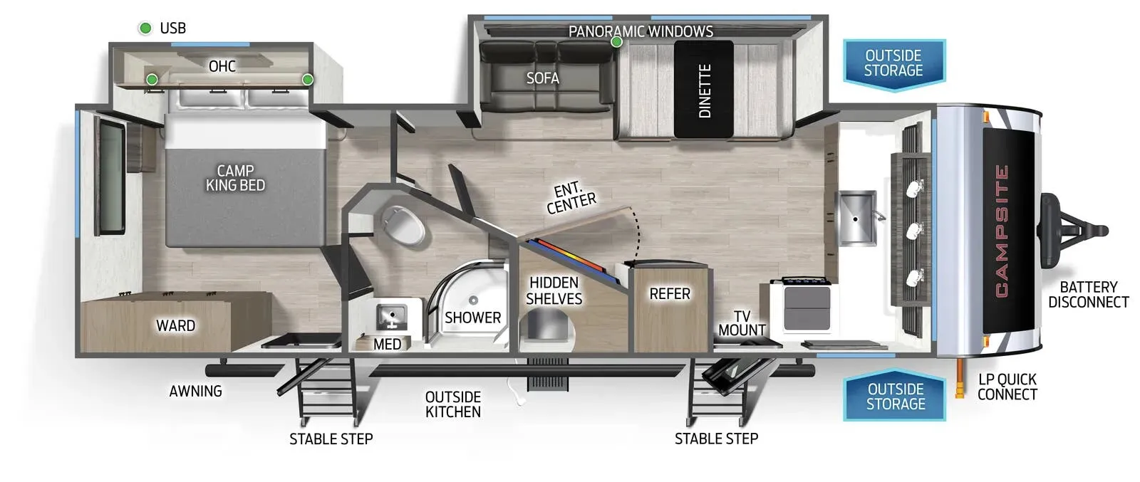Forest River Campsite Ultra 26BW floor plan