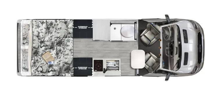 Pleasure-Way Ontour 2.2 RB 22 RB QUEEN BED floor plan