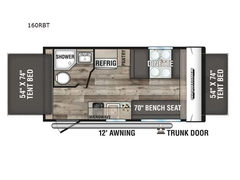 2022 K-Z Sportsmen Classic 160RBT — Floor plan