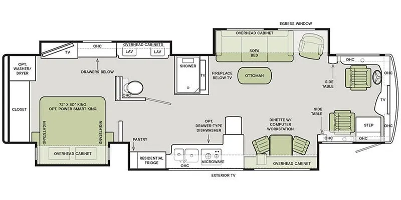 2017 Tiffin Allegro Bus 37 AP floor plan