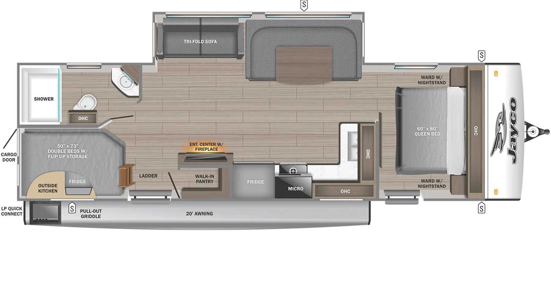 2026 Jayco Jay Feather 27BH - Floor plan