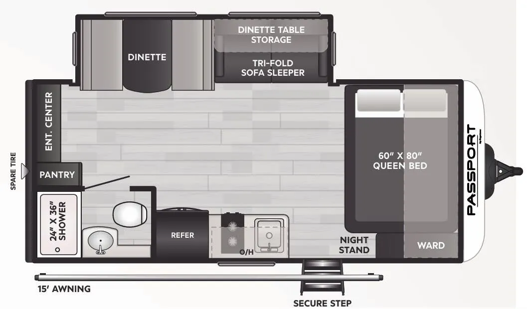 Keystone Passport SL Series 18RB floor plan