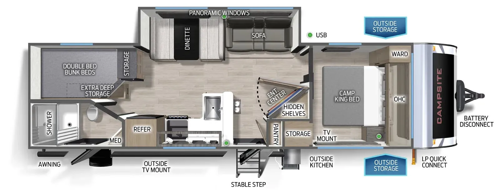 Forest River Campsite Ultra 26CJL floor plan