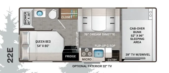 Thor Motor Coach Chateau 22E floor plan