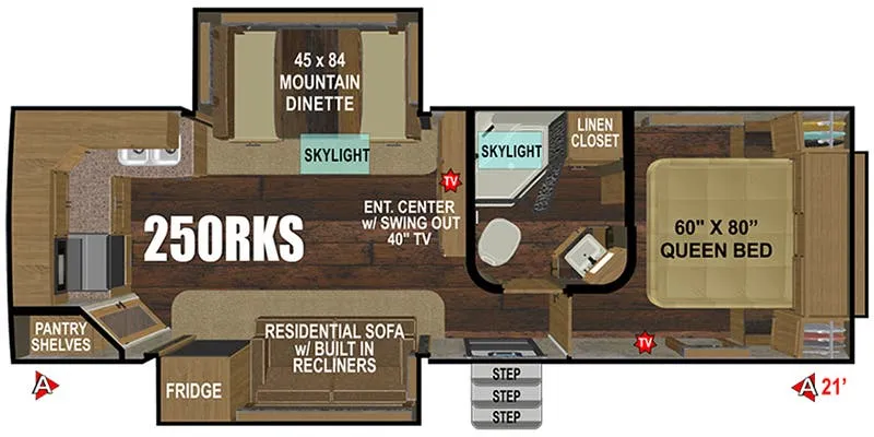 2026 Outdoors RV Mountain Series Black Stone 250RKS floor plan