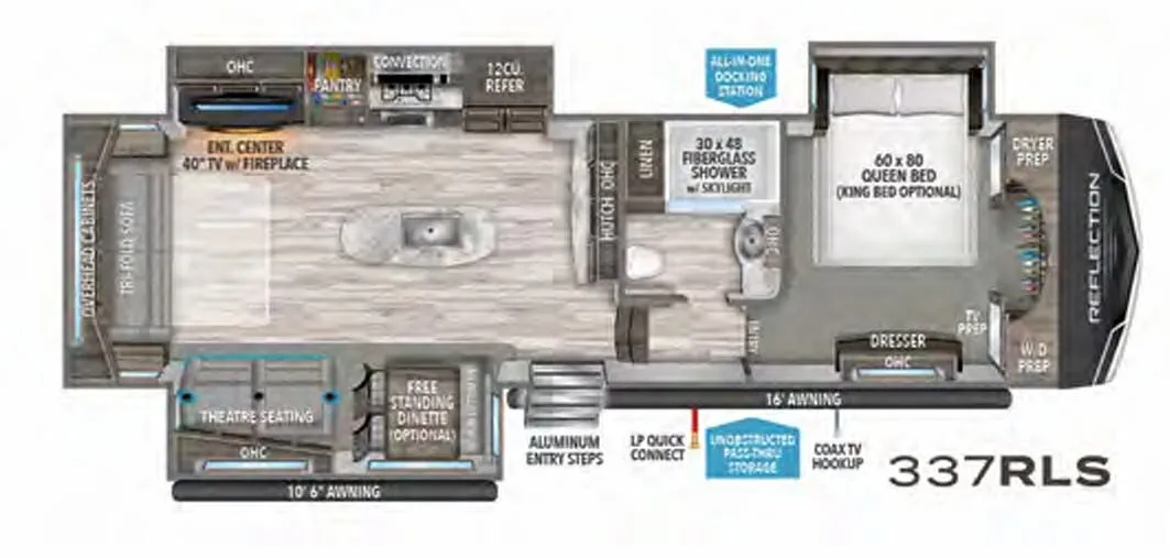 Grand Design Reflection 337RLS floor plan