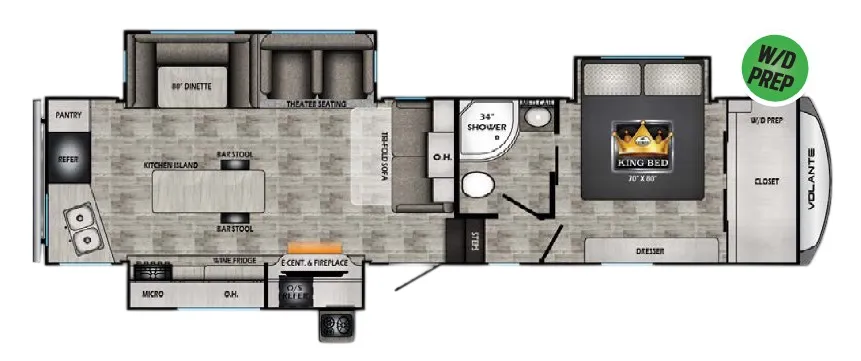 CrossRoads Volante 326RK floor plan