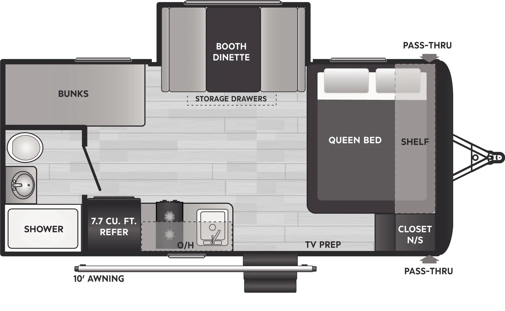 Keystone Hideout Sport Single 176BH floor plan