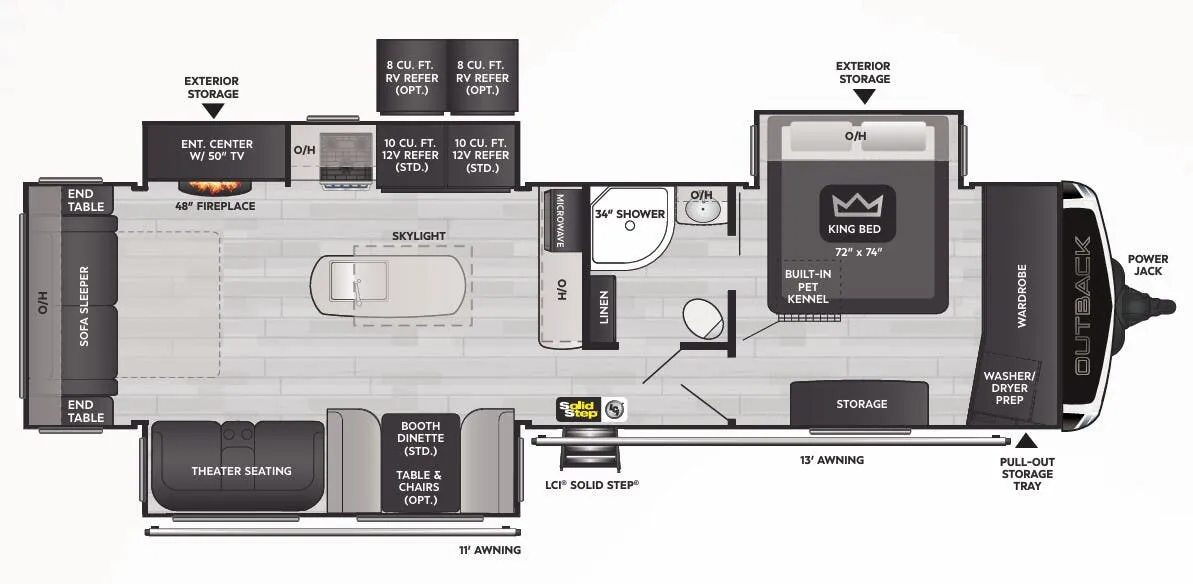 2023 Keystone Outback 328RL - Floor plan