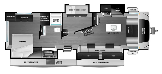 Highland Ridge Open Range 3X 3X 335RBS floor plan