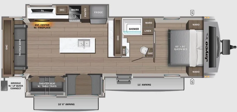 Jayco White Hawk 32RL floor plan
