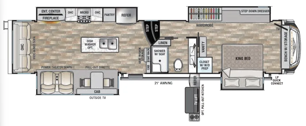 Forest River Cedar Creek Champagne Edition 38EBS floor plan