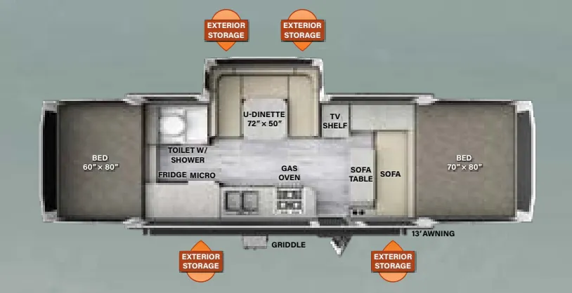 Forest River Flagstaff High Wall HW29SC floor plan