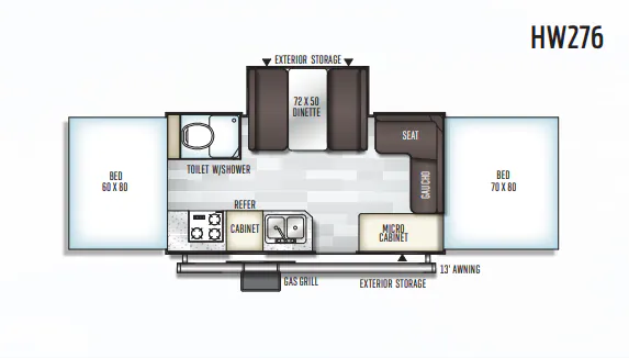 Forest River Rockwood High Wall HW276 floor plan