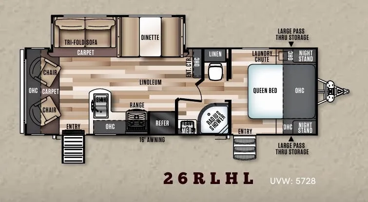 Forest River Wildwood Heritage Glen Hyper-Lyte 26RLHL floor plan