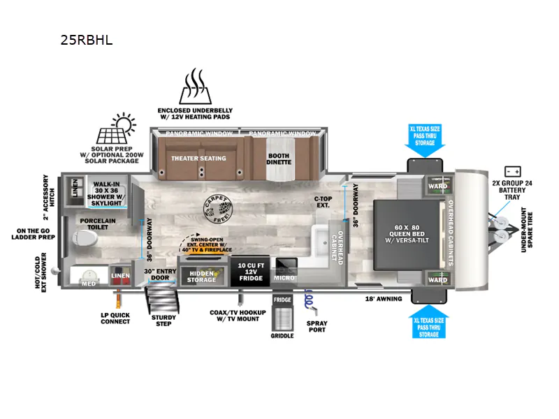 2026 Forest River Salem Hemisphere Hyper-Lyte 25RBHL - Floor plan