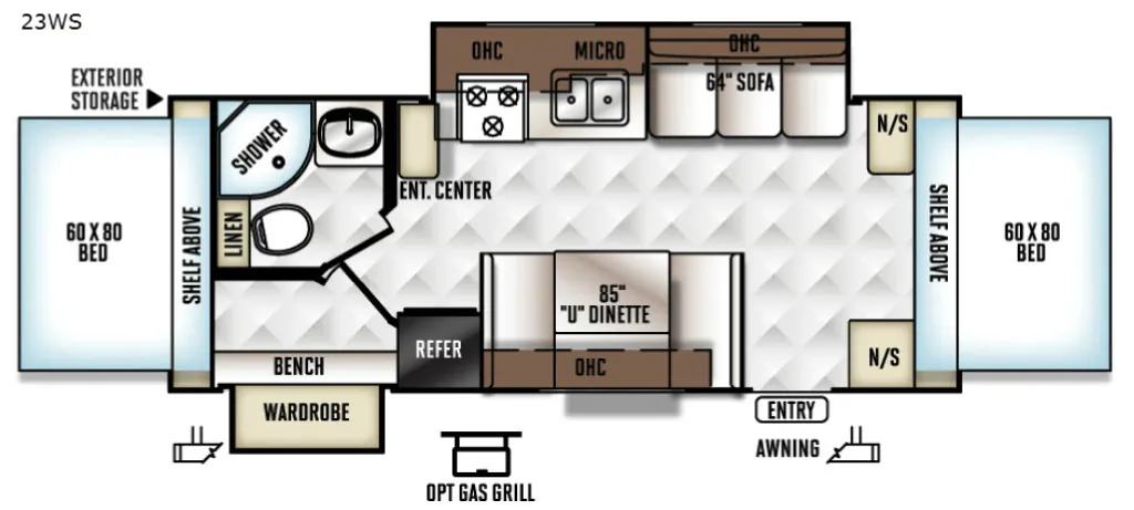 2017 Forest River RV Rockwood 23IKSS floor plan