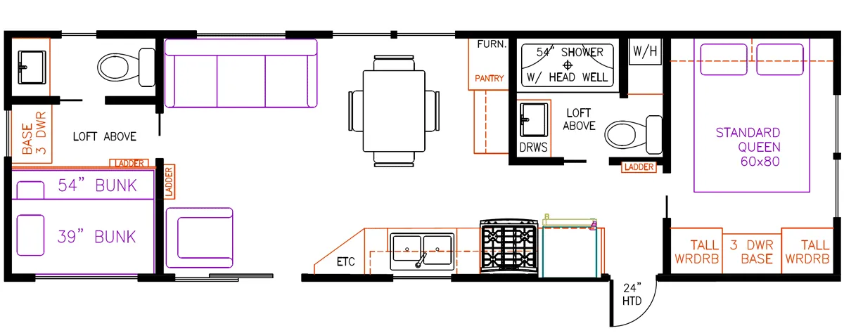 Elevation Park Model Company 7 Series 7-123 floor plan