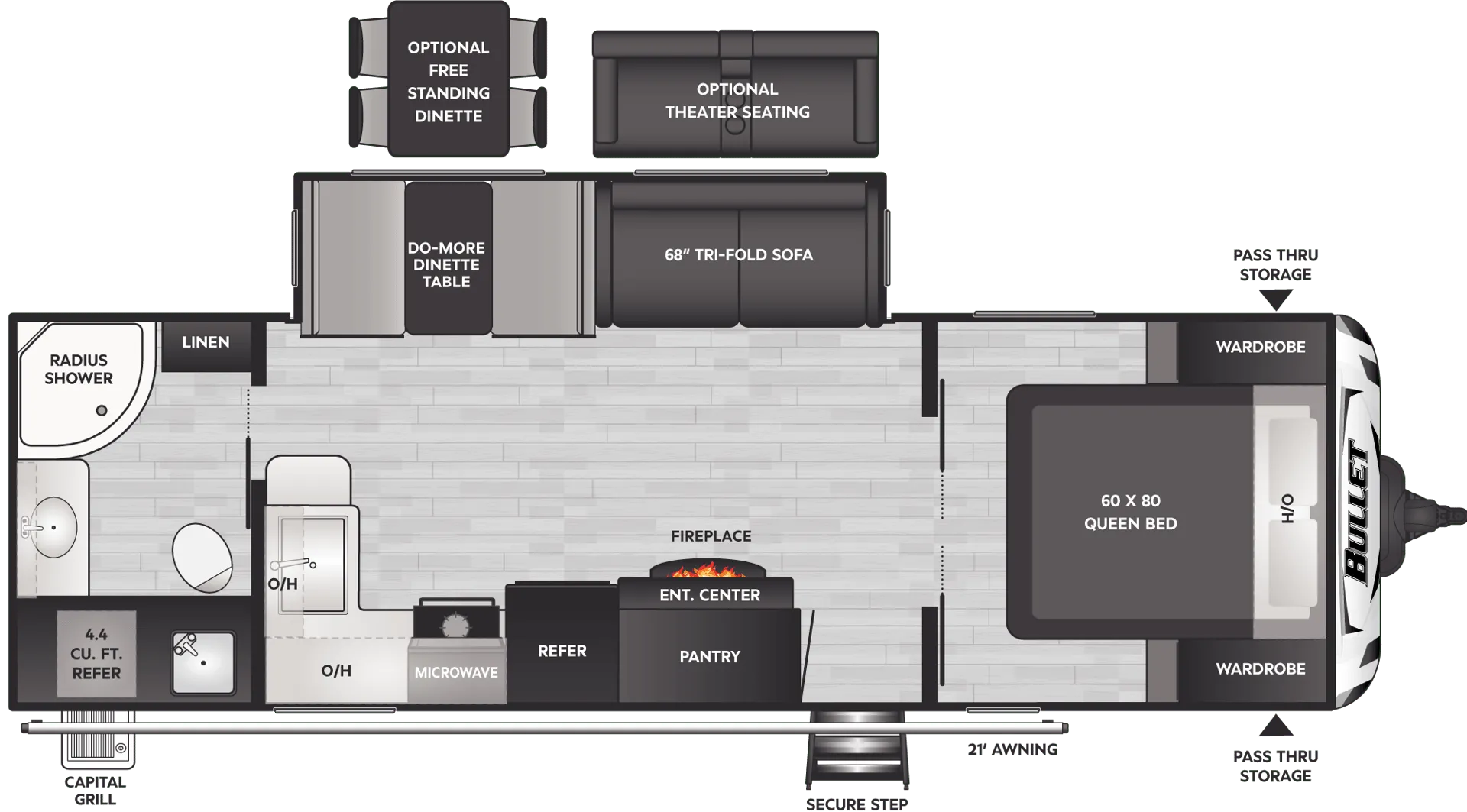 2023 Keystone Bullet 260RBS - Floor plan