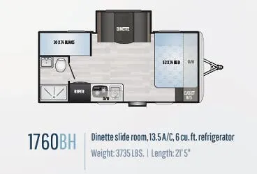 2019 Keystone Springdale 1760BH floor plan