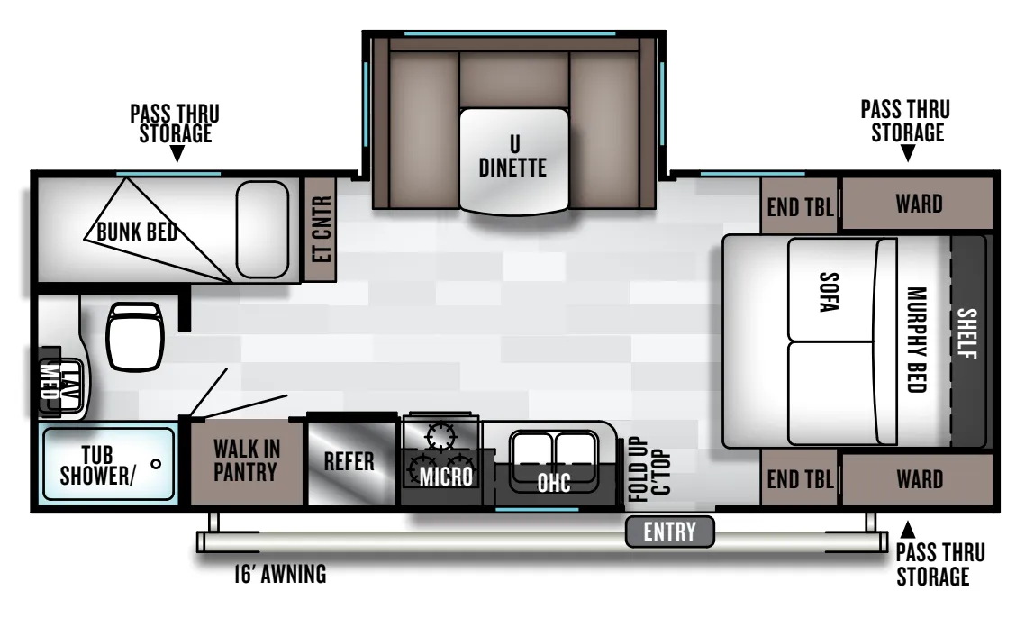 2019 Forest River Salem Cruise Lite 230BHXL - Floor plan