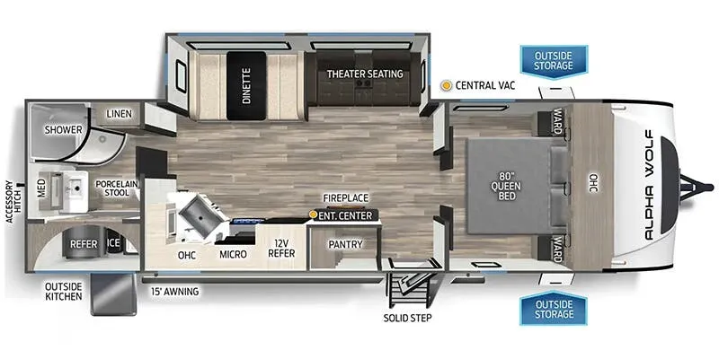 2025 Forest River Cherokee Alpha Wolf 25RB - Floor plan