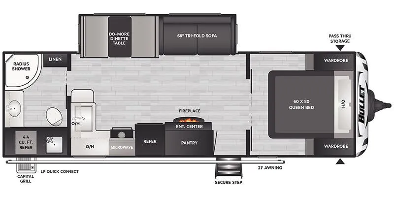 2025 Keystone Bullet Crossfire East 260RBS - Floor plan