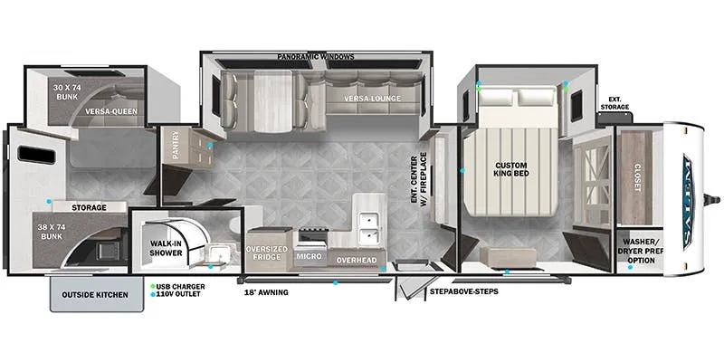 2023 Forest River Salem 33TS floor plan
