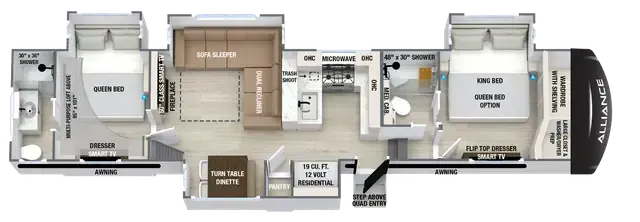 Alliance RV Paradigm 395DS floor plan