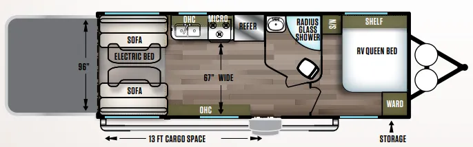 Forest River Wildwood X-Lite 211SSXL floor plan