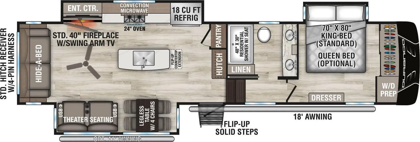 K-Z Durango D333RLT floor plan