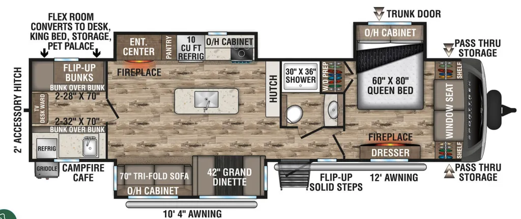2023 VENTURE RV SPORTTREK TOURING EDITION 343VIB floor plan