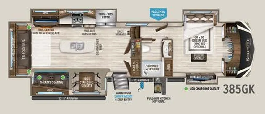 Grand Design Solitude 385GK-R floor plan