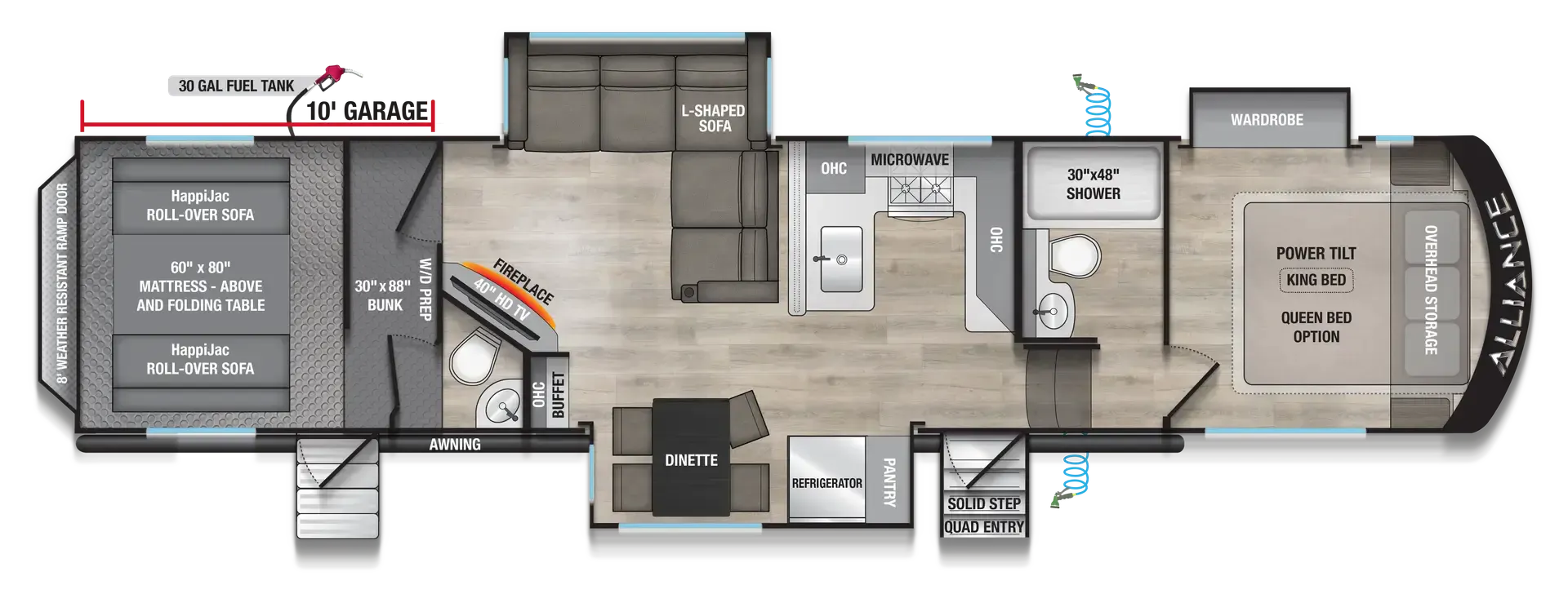 Alliance RV Valor All-Access 36A10 floor plan