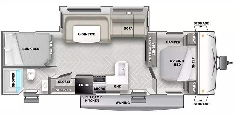 Forest River EVO Lite Southwest T2600BHL floor plan