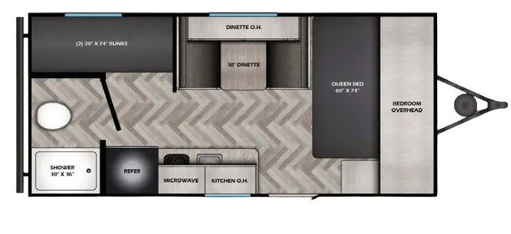 2026 CrossRoads Zinger Lite 18BH floor plan