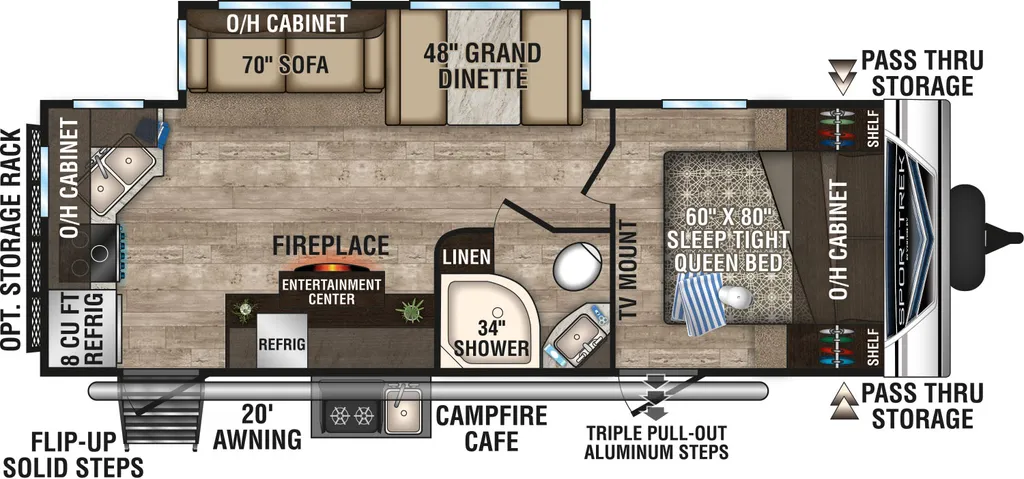 2019 Venture Sport Trek 251VRK floor plan