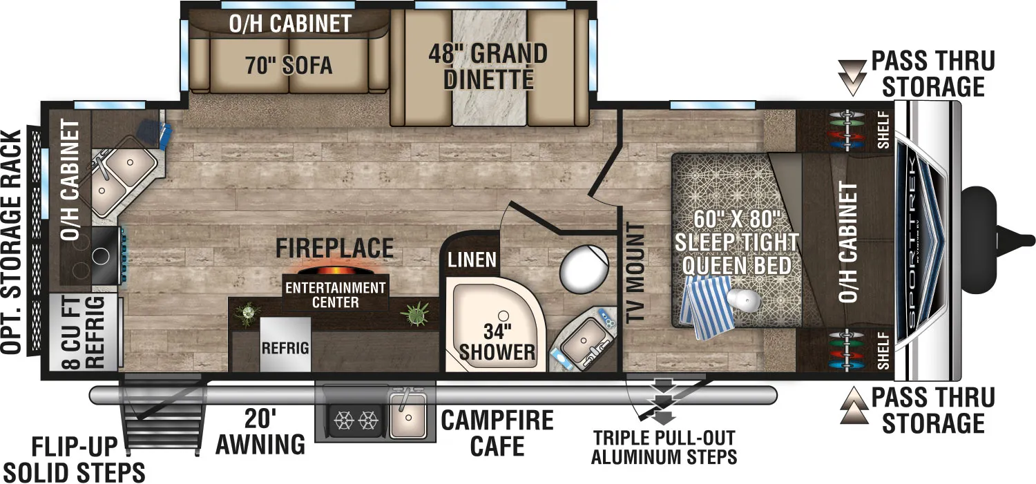 2019 Venture Sport Trek 251VRK - Floor plan