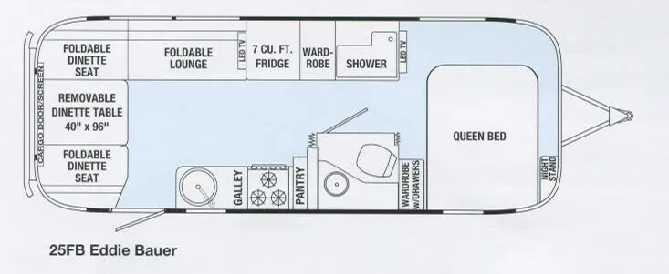 Airstream Eddie Bauer 25FB floor plan